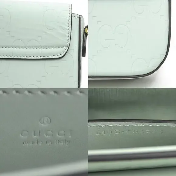 GUCCI Authentic Green Leather Shoulder Bag - Picture 4 of 5